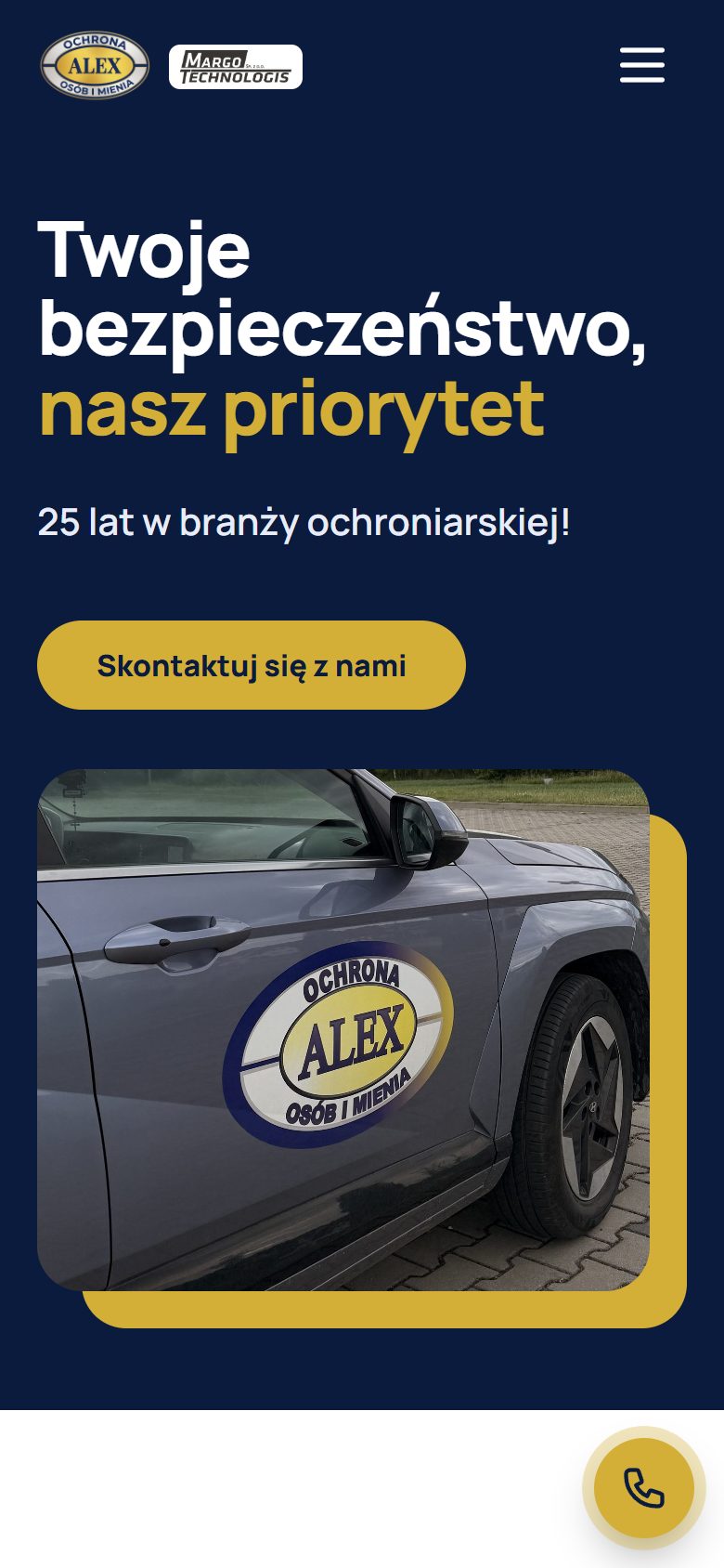 Strona alexochrona.pl na telefonie