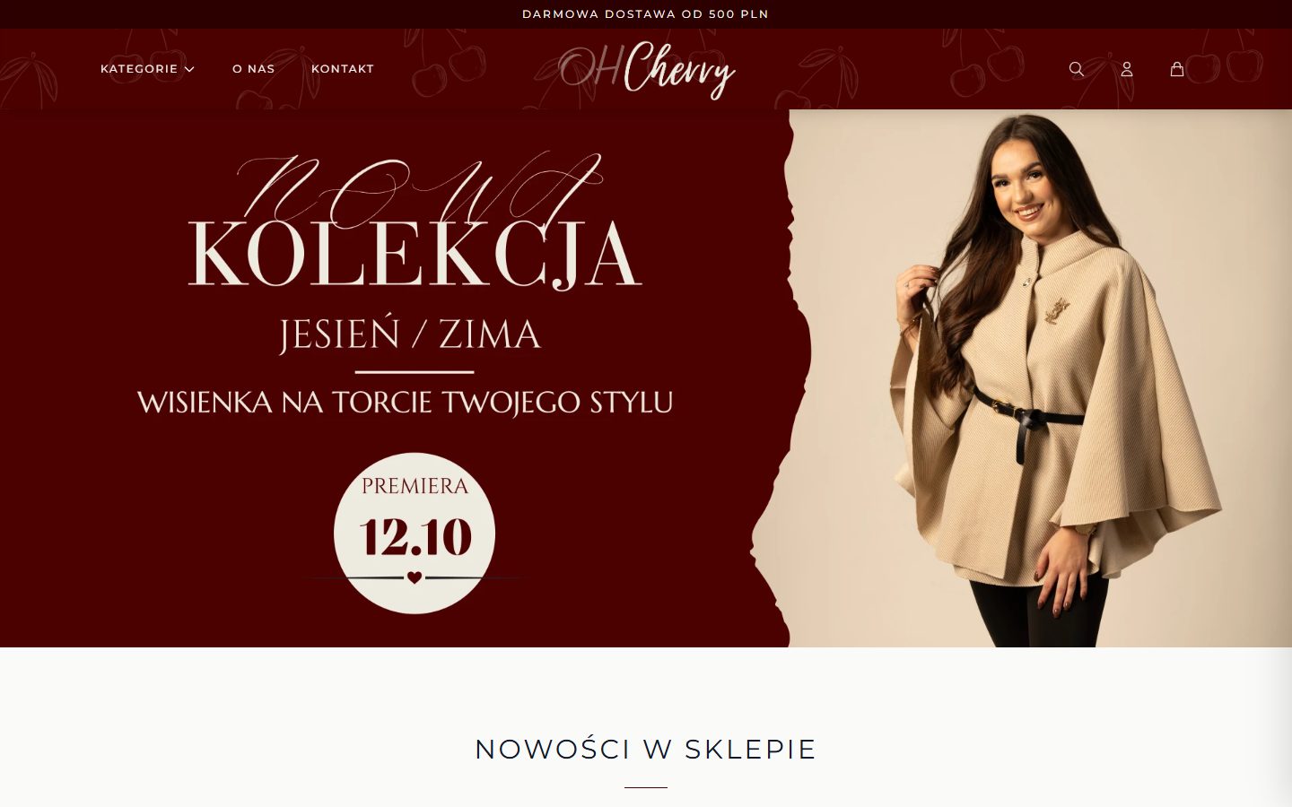 Sklep ohcherry.pl: baner nowej kolekcji jesień/zima