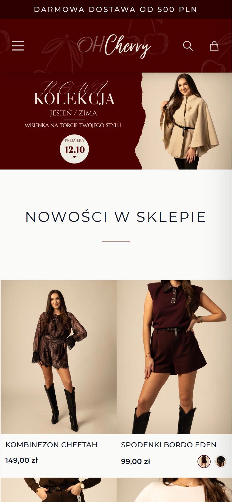 Sklep ohcherry.pl na telefonie
